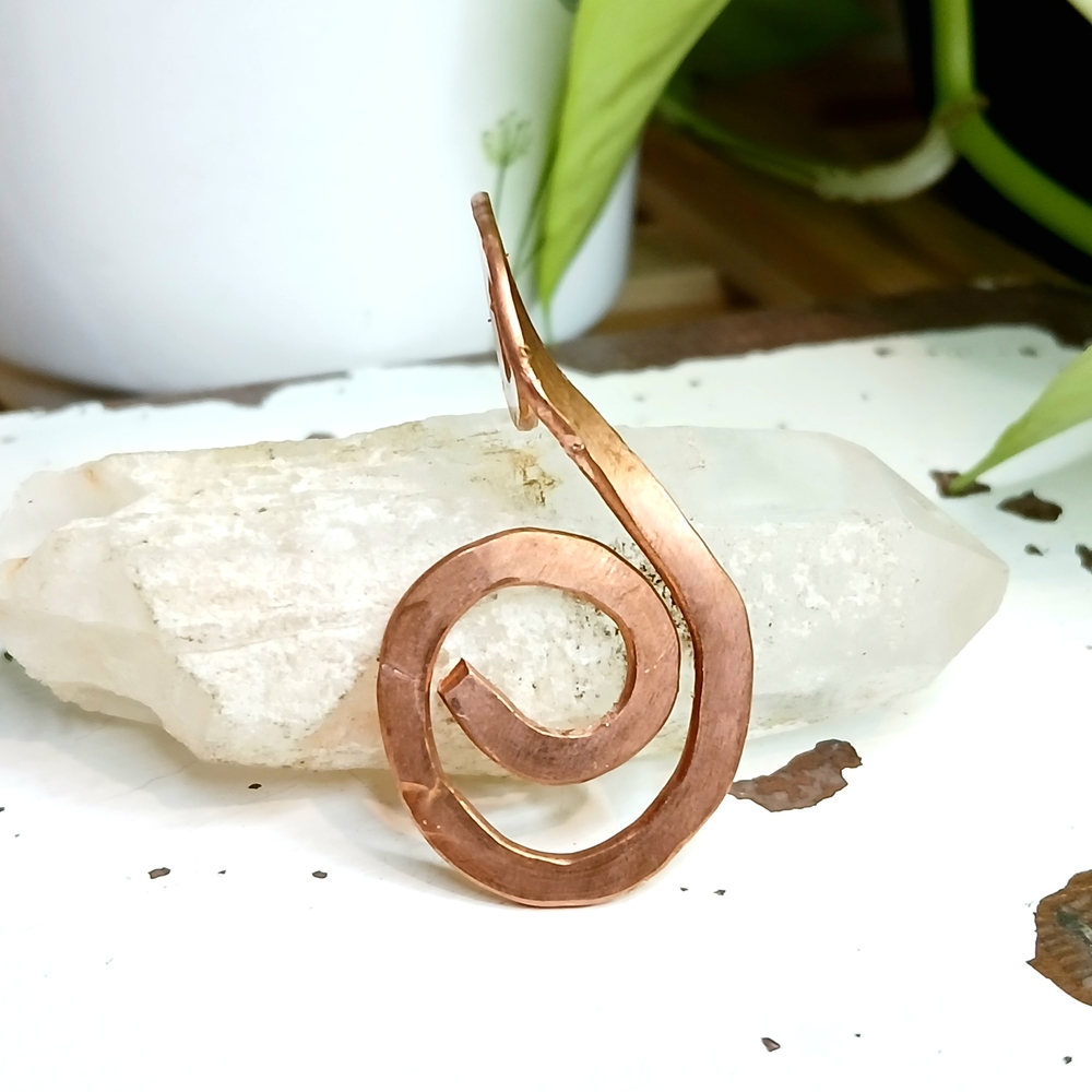 Artisan Hammered Copper Spiral Pendant
